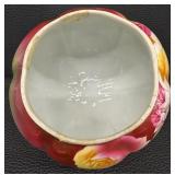 Antique Hand Painted Nippon Squash Shaped Biscuit Jar with Floral Design