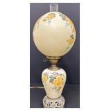 Vintage Victorian Hand Painted Yellow Rose Gone with the Wind Lamp