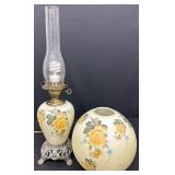 Vintage Victorian Hand Painted Yellow Rose Gone with the Wind Lamp