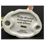 Bisque Porcelain Figurine of Ruby-Throated Hummingbirds with Hibiscus