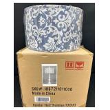Table Lamp with White and Blue Damask Pattern Shade, New