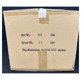 Table Lamp with White and Blue Damask Pattern Shade, New