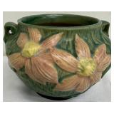 Vintage Roseville Pottery Clematis Green Jardiniere 667-4, Circa 1944