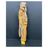 Hand-Carved Wood Spirit Faces in Bark Wall Art
