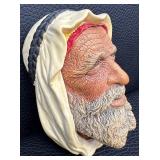 Pair of Vintage Bossons Chalkware Wall Head Plaques