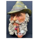 Pair of Vintage Bossons Chalkware Wall Head Plaques