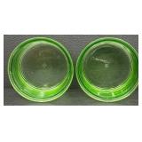 Vintage Hazel-Atlas Green Uranium Glass Stacking Glass Bowls