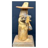 Hand-Carved Wooden Figurine by Antonio Ortega 1999