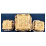 Longaberger Easter Basket Set with Liners and Serving Tray Liner