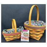Longaberger Easter Basket Set with Liners and Serving Tray Liner