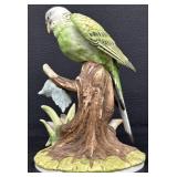 Andrea by Sadek Parakeet Porcelain Figurine with Flowers