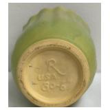 Roseville Pottery Green Glazed Ribbed Plant Pot - 80-6