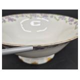 7-Piece Antique PM Bavaria Floral Porcelain Serving Set with Covered Bowls and Gravy Boat