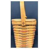Longaberger Handwoven Peg Basket with Lid and Handle