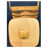 Longaberger Handwoven Peg Basket with Lid and Handle