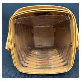 Longaberger Handwoven Peg Basket with Lid and Handle