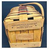 Longaberger Handwoven Peg Basket with Lid and Handle