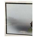 Framed Landscape Photograph with Fog and Pine Tree