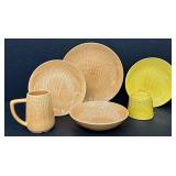 Vintage Stangl Maize-Ware Handcrafted Pottery Dish Set with Corn Motif - 6 Pieces