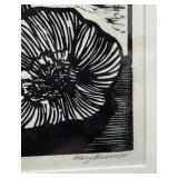 Framed Linocut Print by Mary Barrett - Garlic - 1997 Signed 4/100