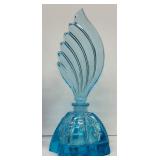 Set of 2 Vintage Art Deco Style Blue Glass Perfume Bottles