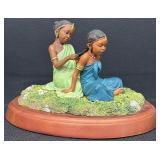 Thomas Blackshear Ebony Visions Sisters Forever In Childhood Figurine with Box