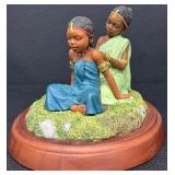 Thomas Blackshear Ebony Visions Sisters Forever In Childhood Figurine with Box