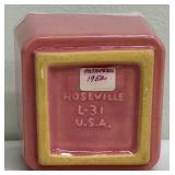 Roseville Pasadena Square Planter Pink and White - L-31, Cira 1952