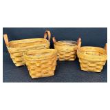Longaberger Miniature Collectors Basket Collection - Set of 3 and 1 Small Basket