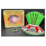 Origami Deluxe Gift Set, Chinese Calligraphy Brush Set in Case, and 2 Bangles