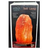 Himalayan Crystal Salt Lamp with Hardwood Base, New