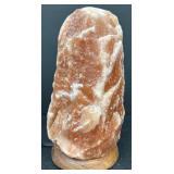 Himalayan Crystal Salt Lamp with Hardwood Base, New