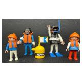 Vintage Playmobil Scuba Diver and Crew Figures with Buoy and Flag