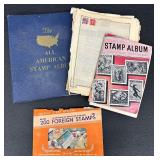 Collection of US and Foreign Postage Stamp Albums with Loose Stamps