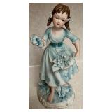 Andrea by Sadek Porcelain Figurine Girl in Blue Dress