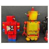 Fun and Unique Grouping of 5 Vintage and Modern Robots Assorted Lot