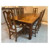 Vintage Drexel Heritage Furnishings Dining Table with 8 Chairs