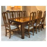 Vintage Drexel Heritage Furnishings Dining Table with 8 Chairs