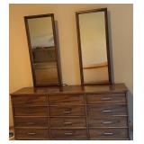 Vintage Mid Century Modern Dresser with Mirrors