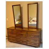 Vintage Mid Century Modern Dresser with Mirrors