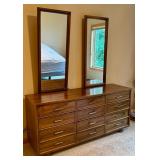 Vintage Mid Century Modern Dresser with Mirrors