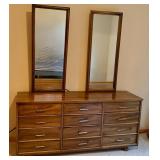 Vintage Mid Century Modern Dresser with Mirrors