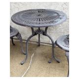 3-Piece Lightweight Cast Metal Patio Bistro Set with Table and 2 Chairs