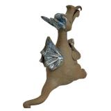 Handcrafted Clay Dragon Figurine 1998, 7.75 Inches Tall