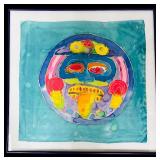 Framed Colorful Tapestry Wall Art by LB, 22 x 22.75 in