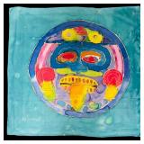 Framed Colorful Tapestry Wall Art by LB, 22 x 22.75 in