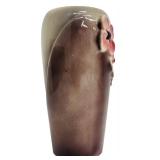 Vintage Ceramic Vase with Pink Floral Relief Design