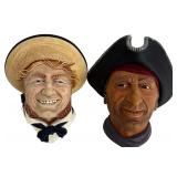 Set of 2 Cresswell England Wall Plaques Captain Kidd Sailor and Jolly Sailor