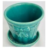 Set of Vintage Green McCoy Planters and Bowls