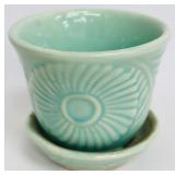 Set of Vintage Green McCoy Planters and Bowls